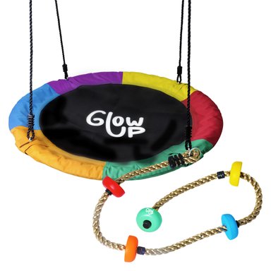 Pack Columpio Hamaca Redonda + Escalador GlowUp Multicolor - 6