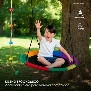 Pack Columpio Hamaca Redonda + Escalador GlowUp Multicolor - 8