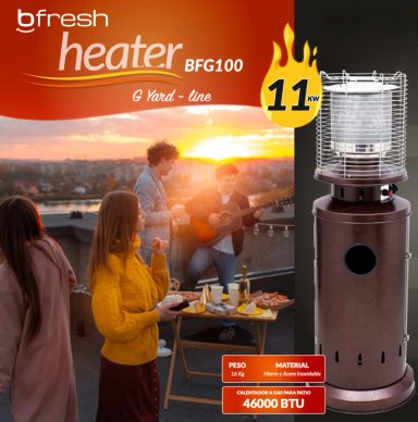 ESTUFA DE EXTERIOR A GAS DE 11KG COLOR BRONCE CON FUNDA BFRESH - 7