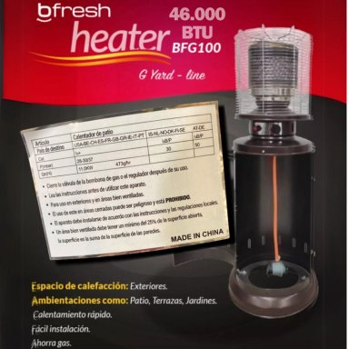 ESTUFA DE EXTERIOR A GAS DE 11KG COLOR BRONCE CON FUNDA BFRESH - 12