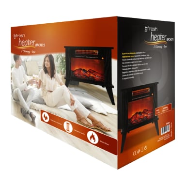 CHIMENEA ELÉCTRICA ESTUFA 1000W BFRESH NEGRA - 5