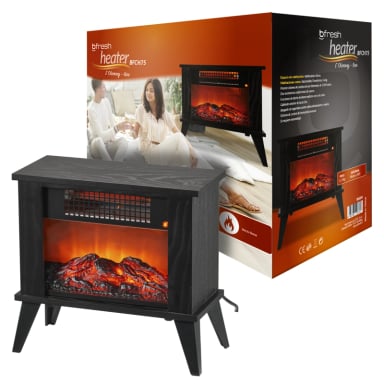 CHIMENEA ELÉCTRICA ESTUFA 1000W BFRESH NEGRA - 7