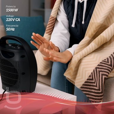 TERMOVENTILADOR ESTUFA CALEFACTOR ELÉCTRICO 1500W BFRESH NEGRA - 6