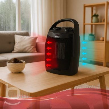 TERMOVENTILADOR ESTUFA CALEFACTOR ELÉCTRICO 1500W BFRESH NEGRA - 7