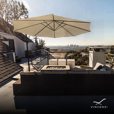Quitasol Lateral 3x3mt Sombrilla Terraza Sol Lluvia Beige Vincenzi - 4