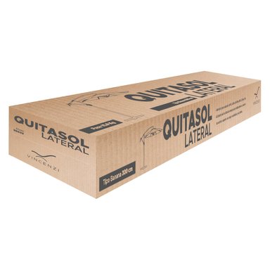 Quitasol Lateral 3x3mt Sombrilla Terraza Sol Lluvia Beige Vincenzi - 5