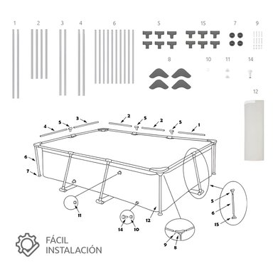 PISCINA ESTRUCTURAL GLOWUP 3700 L RECTANGULAR 2X3M - 8