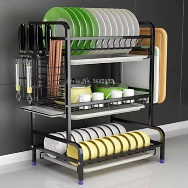 ESCURRIDOR PLATOS SECADOR LOZA INOXIDABLE 3 NIVELES - 7