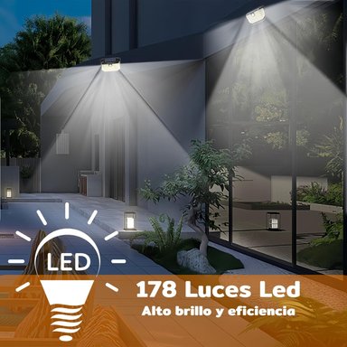 FOCO SOLAR 178 LED EXTERIOR CON SENSOR MOVIMIENTO HOMECLAF - 4
