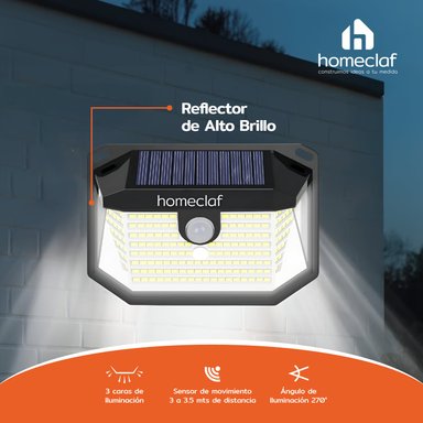 FOCO SOLAR 178 LED EXTERIOR CON SENSOR MOVIMIENTO HOMECLAF - 5