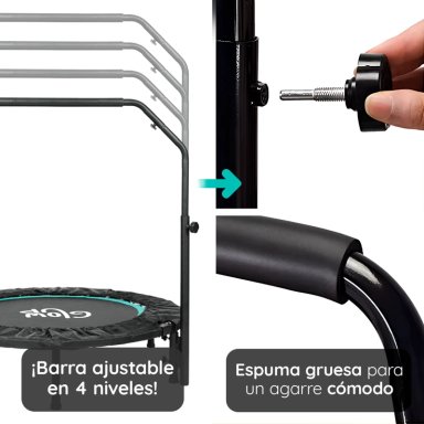 MINI TRAMPOLÍN 3.3FT 1 MT AERÓBICO FITNESS YOGA Y JUEGOS GLOWUP - 4