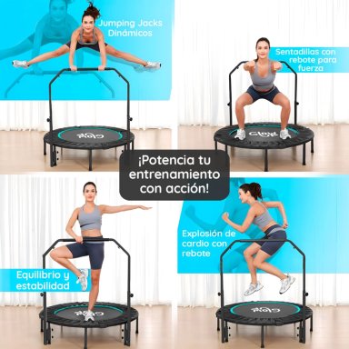 MINI TRAMPOLÍN 3.3FT 1 MT AERÓBICO FITNESS YOGA Y JUEGOS GLOWUP - 8