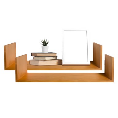 Pack 2 Repisas Flotantes Madera 60x15 cm Fijación Invisible - 1
