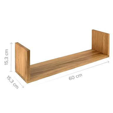 Pack 2 Repisas Flotantes Madera 60x15 cm Fijación Invisible - 3