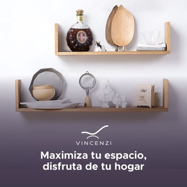 Pack 2 Repisas Flotantes Madera 60x15 cm Fijación Invisible - 6