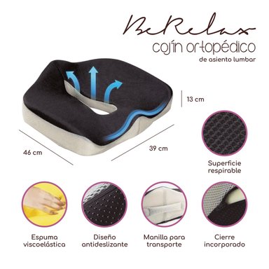 COJÍN ORTOPÉDICO ERGONÓMICO LUMBAR PARA SILLA SOPORTE ESPALDA ACQUI - 3