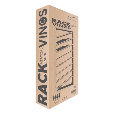 SOPORTE GRANDE CAVA PARA 8 BOTELLAS DE VINOS 175X40 CM DE HIERRO NEGRO VINCENZI - 2