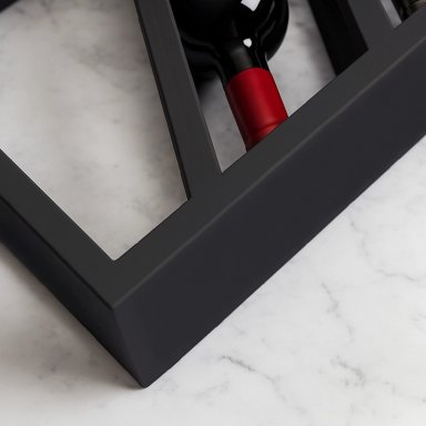 SOPORTE GRANDE CAVA PARA 8 BOTELLAS DE VINOS 175X40 CM DE HIERRO NEGRO VINCENZI - 4