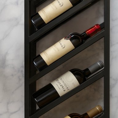 SOPORTE GRANDE CAVA PARA 8 BOTELLAS DE VINOS 175X40 CM DE HIERRO NEGRO VINCENZI - 5