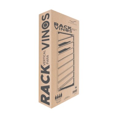 SOPORTE GRANDE CAVA PARA 8 BOTELLAS DE VINOS 175X40 CM DE HIERRO NEGRO VINCENZI - 10