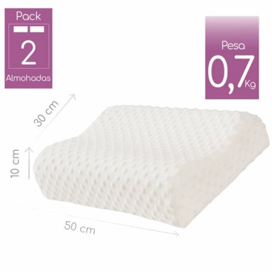 PACK DE 2 ALMOHADAS ORTOPÉDICAS PARA SOPORTE CERVICAL CON ESPUMA MEMORY FOAM - 2