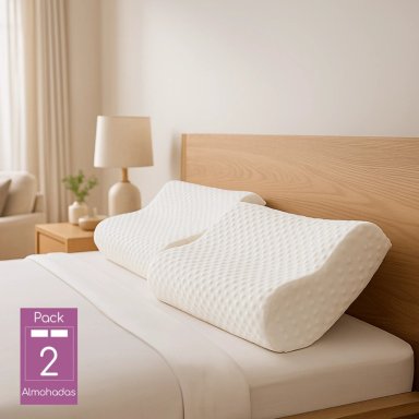 PACK DE 2 ALMOHADAS ORTOPÉDICAS PARA SOPORTE CERVICAL CON ESPUMA MEMORY FOAM - 3