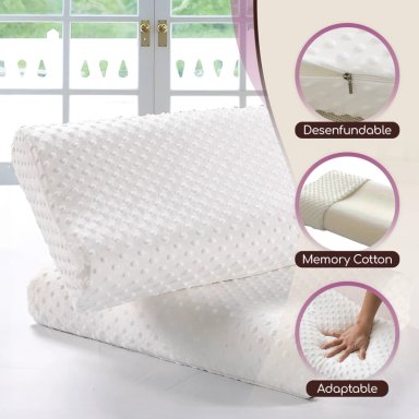 PACK DE 2 ALMOHADAS ORTOPÉDICAS PARA SOPORTE CERVICAL CON ESPUMA MEMORY FOAM - 5