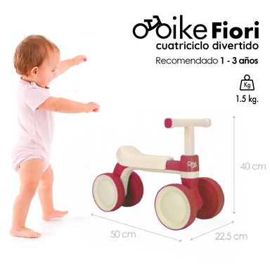 TRICICLO INFANTIL DE 4 RUEDAS FIORI ROJO GLOWUP - 3