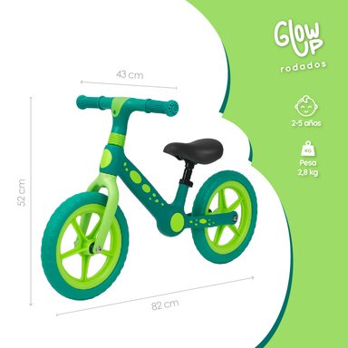 BICICLETA DE EQUILIBRIO INFANTIL SHGAT DINO VERDE GLOWUP - 2