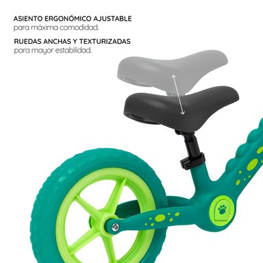 BICICLETA DE EQUILIBRIO INFANTIL SHGAT DINO VERDE GLOWUP - 3