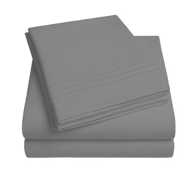 JUEGO DE SÁBANAS GRIS 1800 HILOS ULTRA SUAVE 1,5 PLAZAS VINCENZI - 1