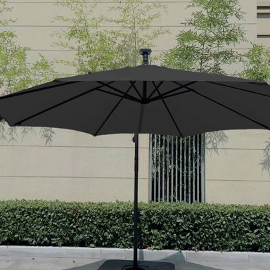 QUITASOL TERRAZA 360° 3X3 MT PANEL SOLAR LUZ LED GRAFITO VINCENZI - 2