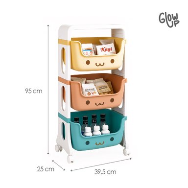 MUEBLE ORGANIZADOR JUGUETES NIÑOS CON 3 CONTENEDORES GLOWUP - 2