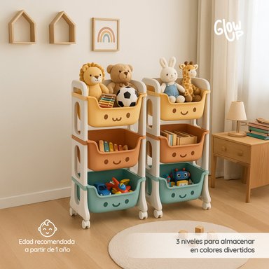 MUEBLE ORGANIZADOR JUGUETES NIÑOS CON 3 CONTENEDORES GLOWUP - 7