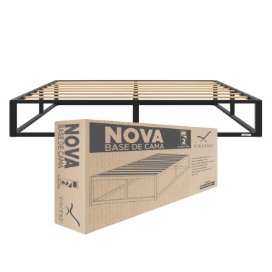 BASE PARA CAMA EUROPEA ACERO Y MADERA 200X200 SUPER KING VINCENZI - 9