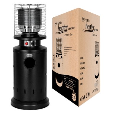ESTUFA DE PATIO BAJA NEGRA A GAS DE 11KG  TERRAZAS INTERIOR EXTERIOR BFRESH - 1