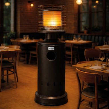 ESTUFA DE PATIO BAJA NEGRA A GAS DE 11KG  TERRAZAS INTERIOR EXTERIOR BFRESH - 2
