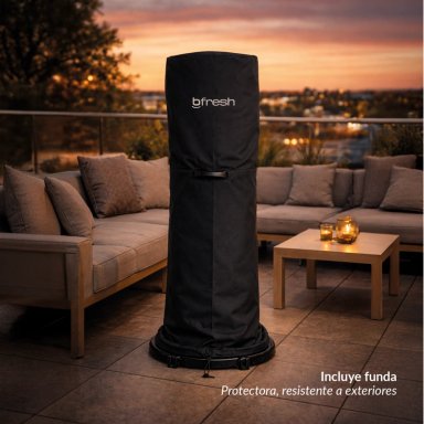 ESTUFA DE PATIO BAJA PLATEADA A GAS DE 11KG TERRAZAS INTERIOR EXTERIOR BFRESH - 7