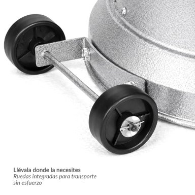 ESTUFA DE PATIO BAJA PLATEADA A GAS DE 11KG TERRAZAS INTERIOR EXTERIOR BFRESH - 13