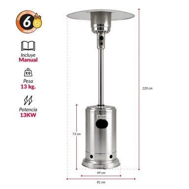 ESTUFA DE PATIO EXTERIOR A GAS 50,000 BTU ANTIVUELCO BFRESH - 4