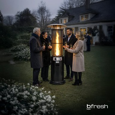 ESTUFA PATIO EXTERIOR CILINDRICA A GAS 12,5KW NEGRA BFRESH - 2