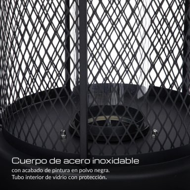 ESTUFA PATIO EXTERIOR CILINDRICA A GAS 12,5KW NEGRA BFRESH - 7