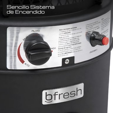 ESTUFA PATIO EXTERIOR CILINDRICA A GAS 12,5KW NEGRA BFRESH - 8