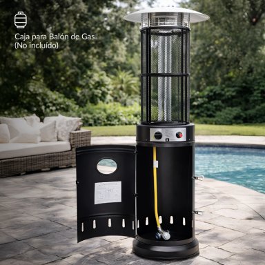 ESTUFA PATIO EXTERIOR CILINDRICA A GAS 12,5KW NEGRA BFRESH - 9