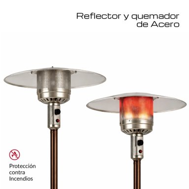 ESTUFA DE PATIO EXTERIOR A GAS 50,000 BTU ANTIVUELCO BFRESH MARRON OSCURO - 5