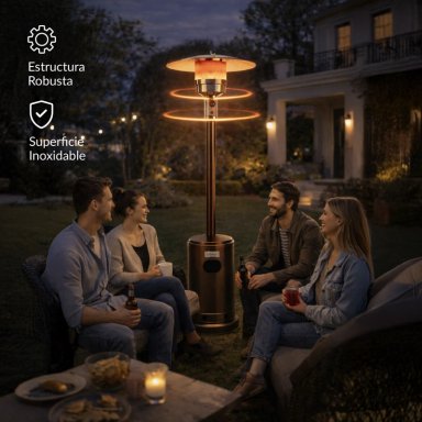 ESTUFA DE PATIO EXTERIOR A GAS 50,000 BTU ANTIVUELCO BFRESH MARRON OSCURO - 9