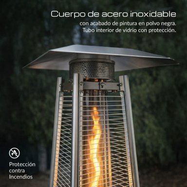 ESTUFA DE PATIO TIPO PIRAMIDE A GAS 14KW NEGRO BFRESH - 5