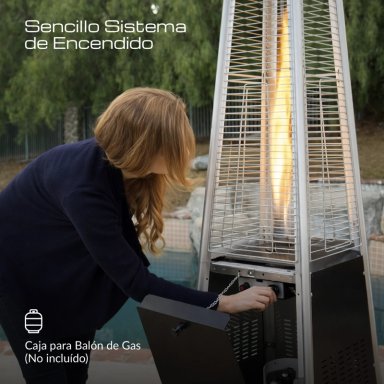 ESTUFA DE PATIO TIPO PIRAMIDE A GAS 14KW NEGRO BFRESH - 6
