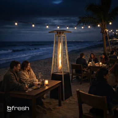 ESTUFA DE PATIO TIPO PIRAMIDE A GAS 14KW NEGRO BFRESH - 8