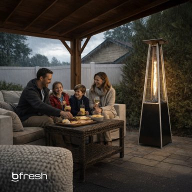 ESTUFA DE PATIO TIPO PIRAMIDE A GAS 14KW NEGRO BFRESH - 10